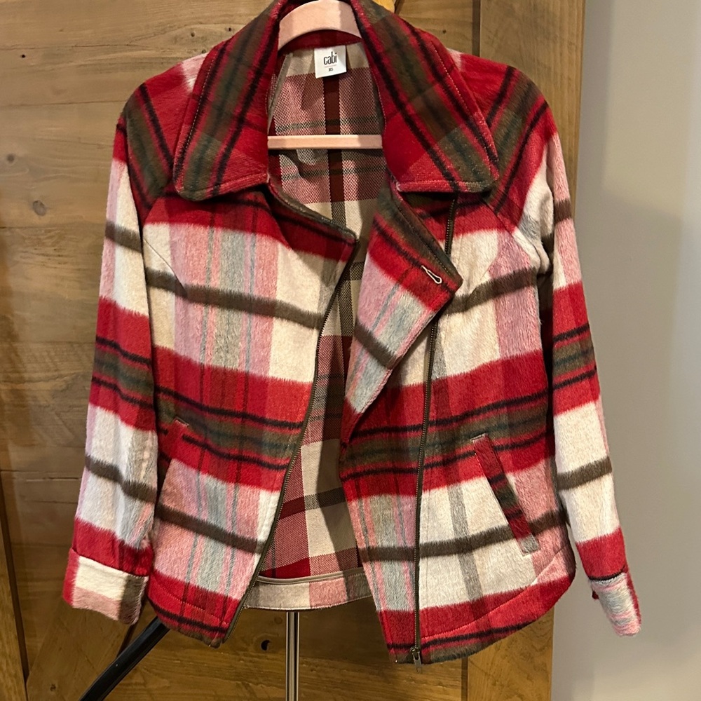 CAbi Multicolor Plaid Teddy Jacket